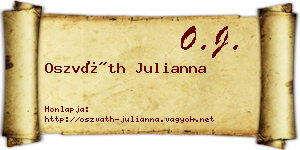 Oszváth Julianna névjegykártya